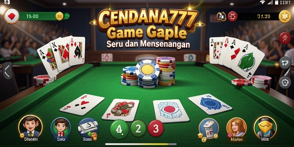Screenshot gameplay CENDANA777 yang menampilkan suasana permainan Gaple.