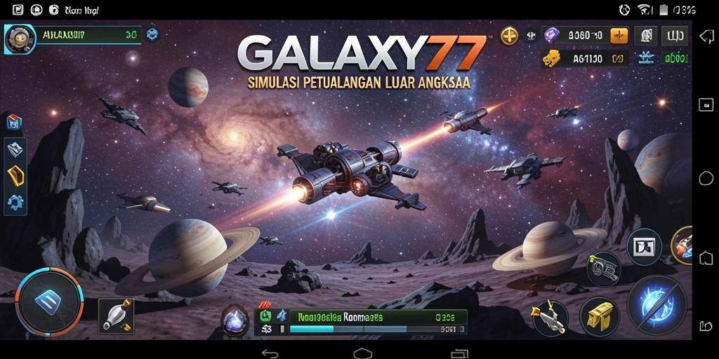 Tampilan gameplay menarik dari GALAXY77 saat menjelajahi planet baru.