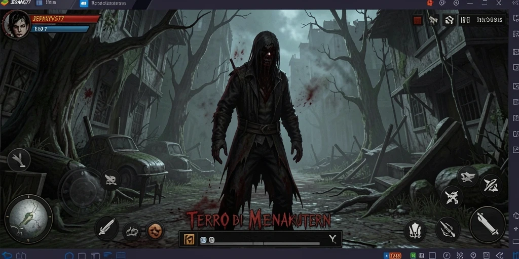 Gameplay menyeramkan JEPANG77 dengan suasana mistis yang menghantui.