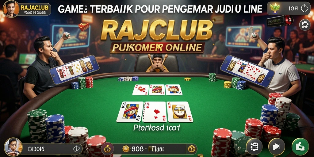 Tampilkan momen mendebarkan dari gameplay Poker di RAJACLUB.